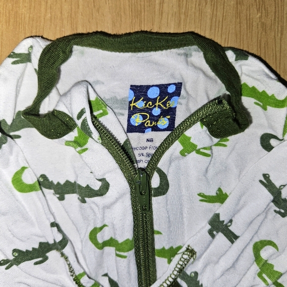 Kickee Pants NB Alligator Zipper Pajamas - Picture 2 of 2